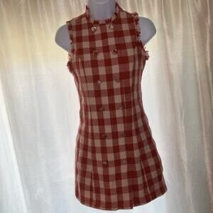 Forever 21 Red and Cream Plaid Mini Dress Size S/P